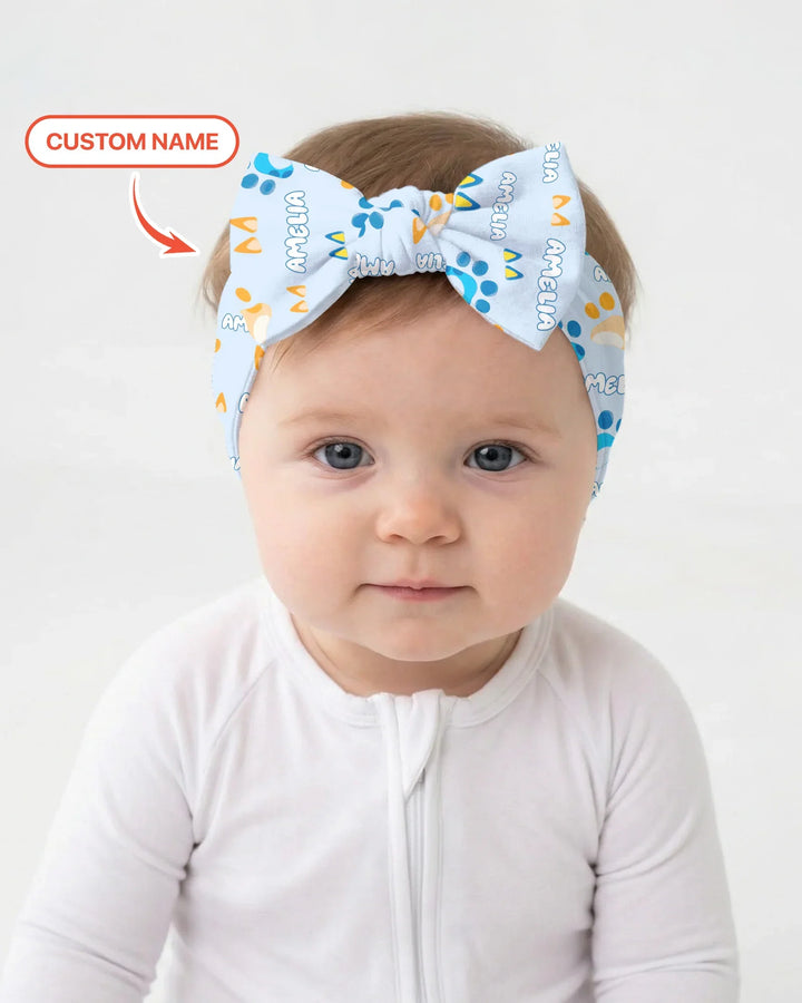 Custom Name Favourite Blue Dog Family Matching Headband