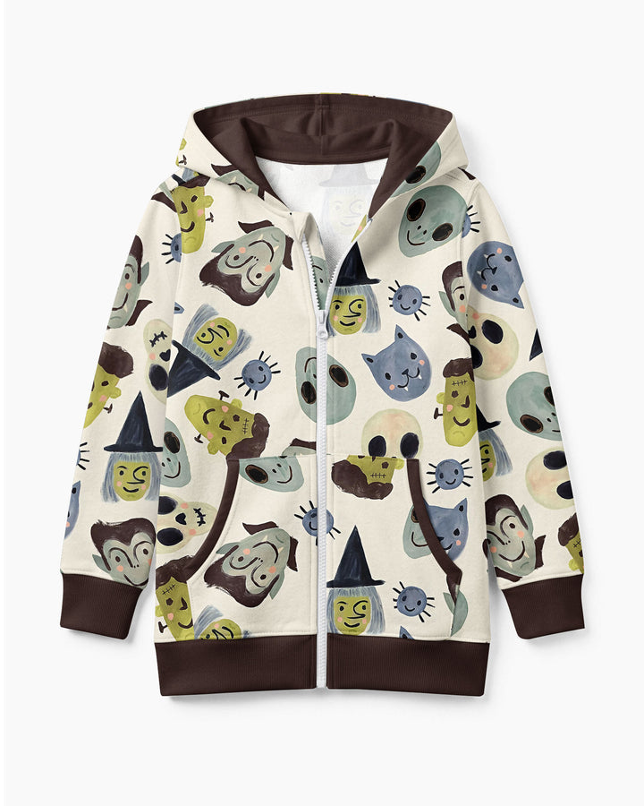 Halloween Face Bamboo Zip Hoodie