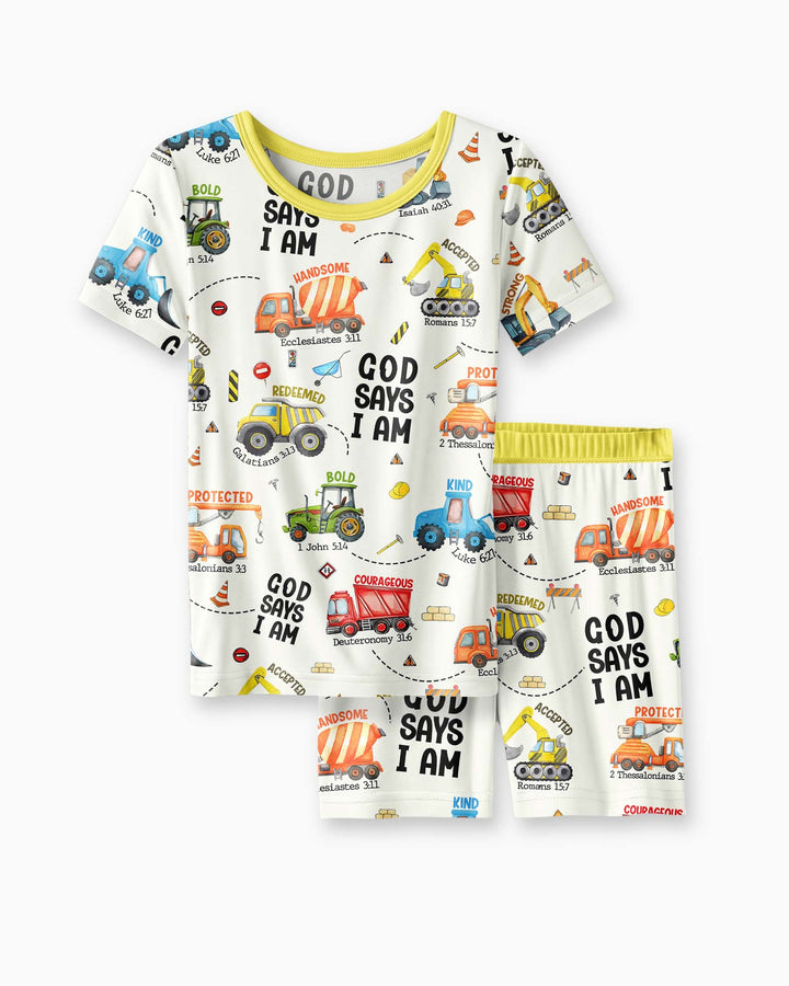 God Says I Am Boy Bamboo Two Piece Short Sleeve Shorts Pyjamas Set