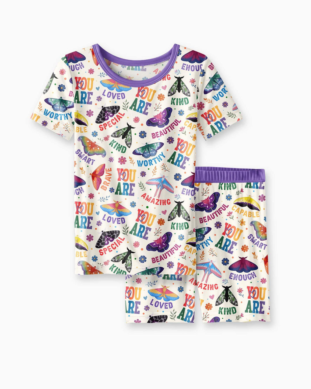 Proud Wings Family Matching Bamboo Two Piece Short Sleeve Shorts Pajama Set