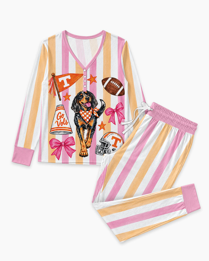 Game Day Puppy And Bows Bamboo Women Pajama Set