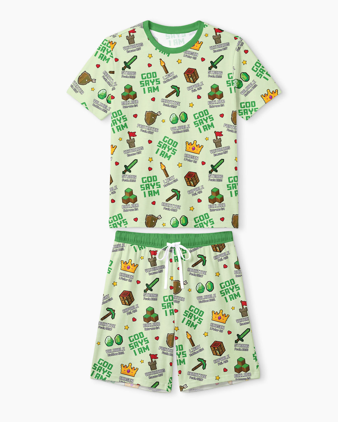Christian Gamer Bamboo Men Short Sleeve Short Pajama Set