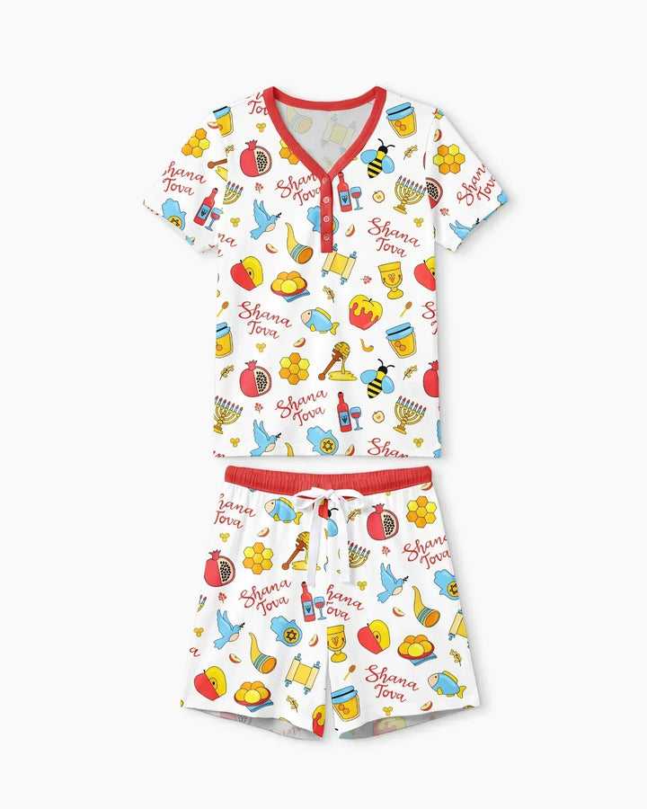 Shanah Tovah U'Metukah Bamboo Women Short Sleeve Short Pajama Set