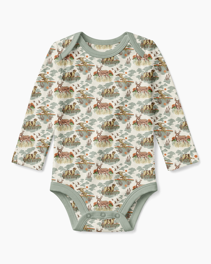Vintage Hunting Season Daddy& Me Matching Bamboo Bodysuit