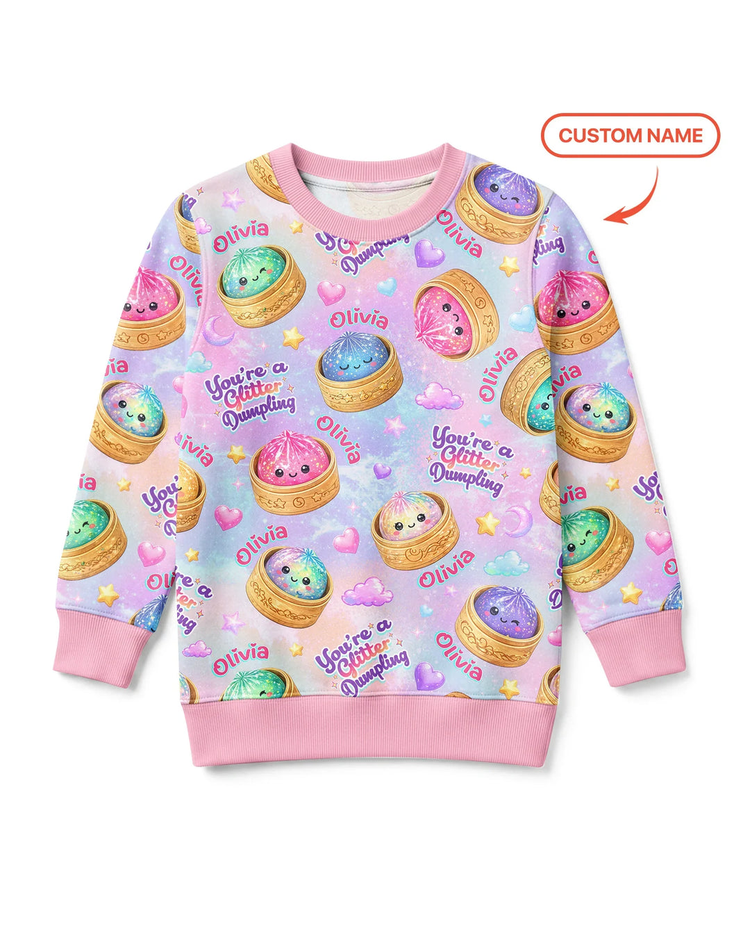 Custom Name You're A Glitter Dumpling Bamboo Crewneck Sweatshirt