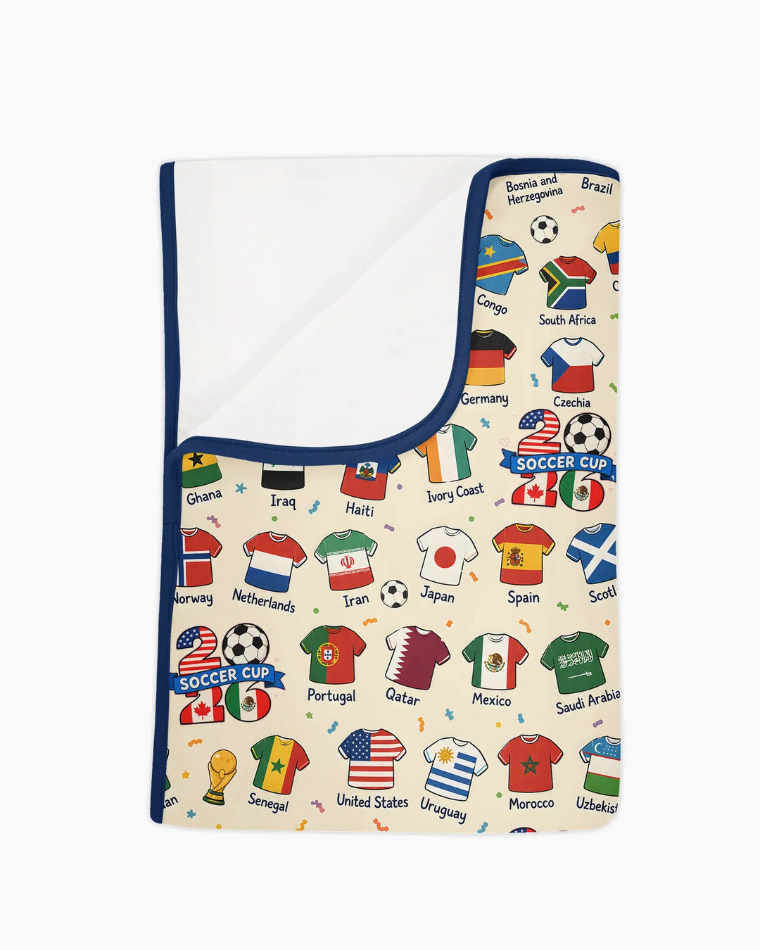 2026 Soccer World Jersey Flag Bamboo Blanket