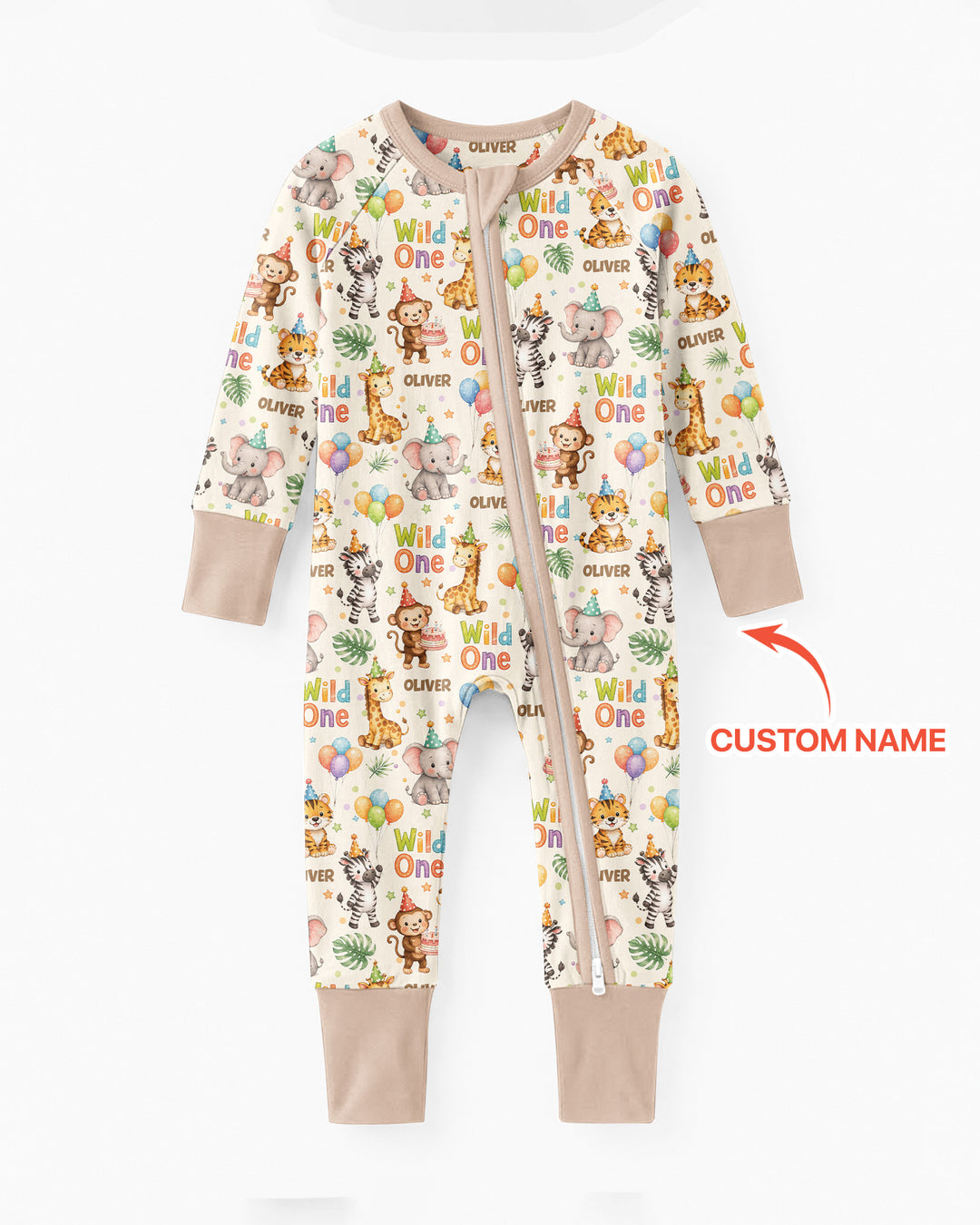 Custom Name 1st Birthday Wild One Bamboo Convertible Zippy