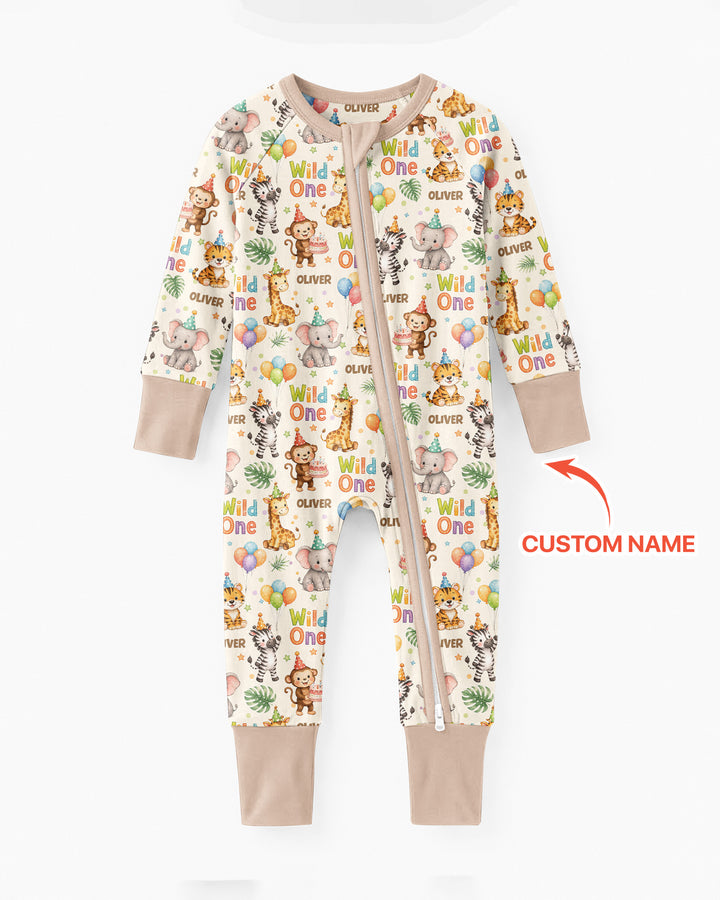 Custom Name 1st Birthday Wild One Bamboo Convertible Zippy