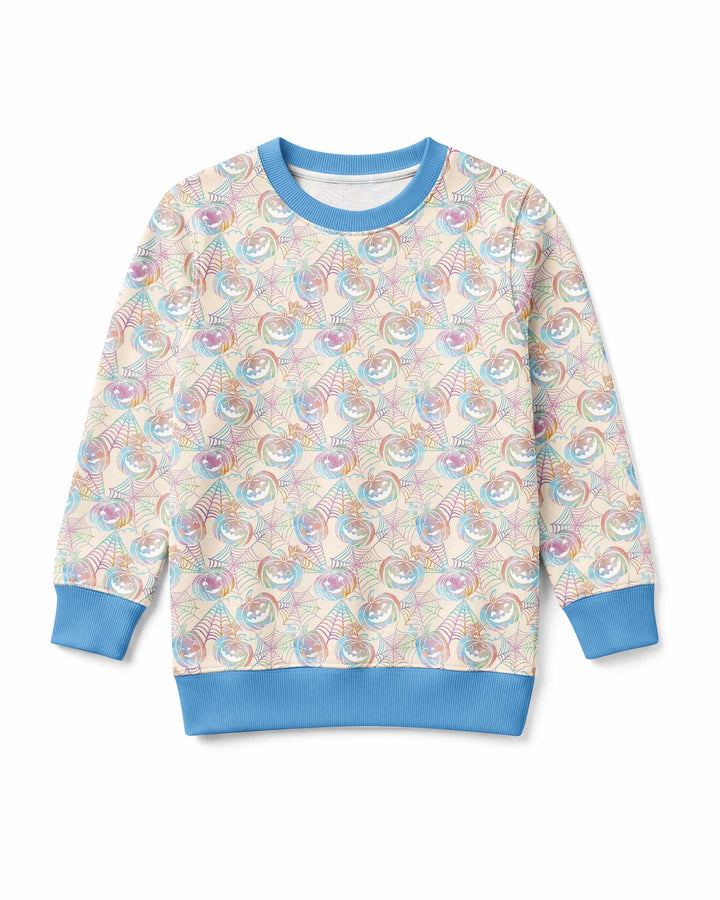 Pastel Halloween Jack O Lanterns Bamboo Crewneck Sweatshirt
