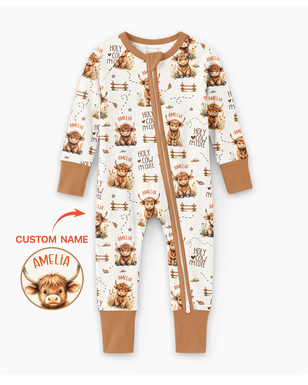 Holy Cow I'm Cute Personalized Bamboo Convertible Zippy
