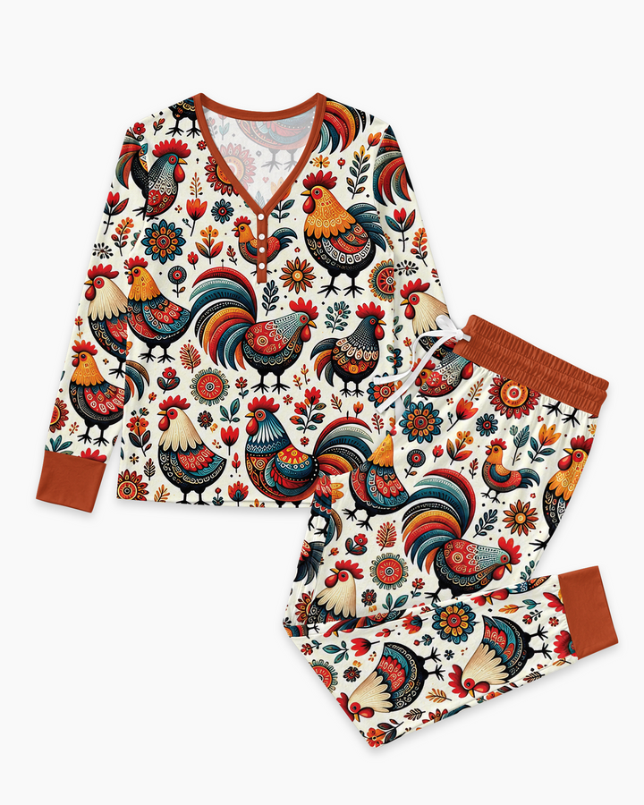 Country Chickens Bamboo Women Pajama Set