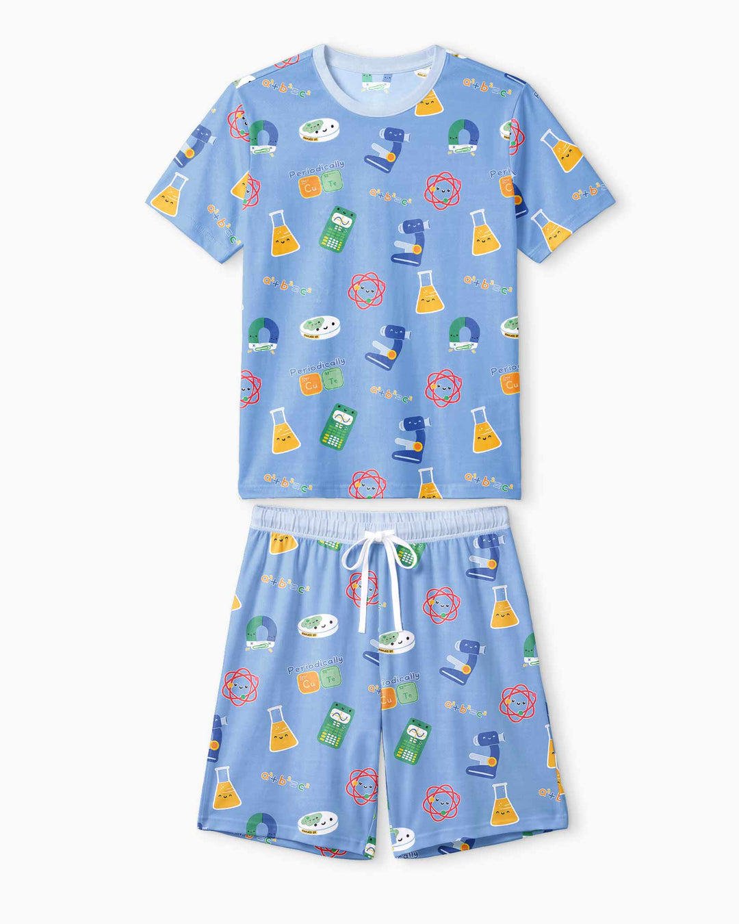 Scientist Lover Family Matching Bamboo Men Short Sleeve Short Pajama Set