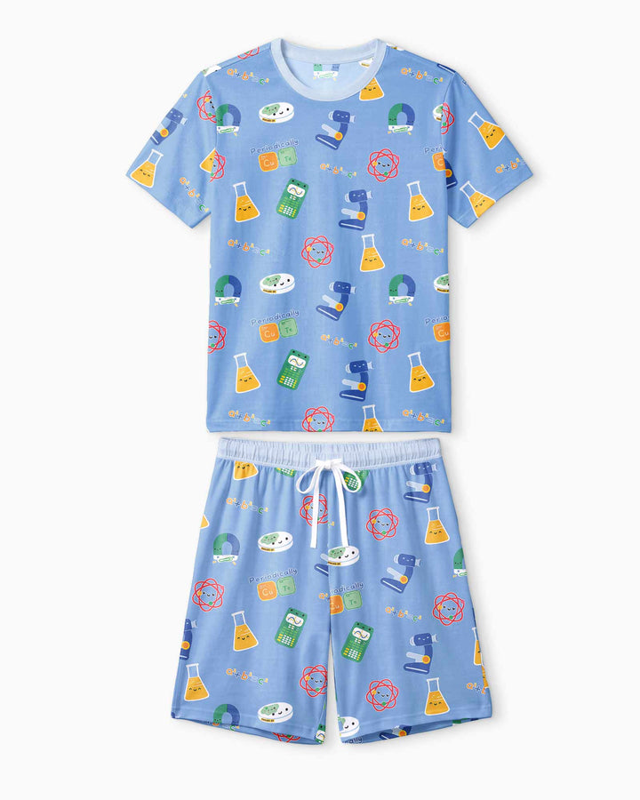 Scientist Lover Family Matching Bamboo Men Short Sleeve Short Pajama Set