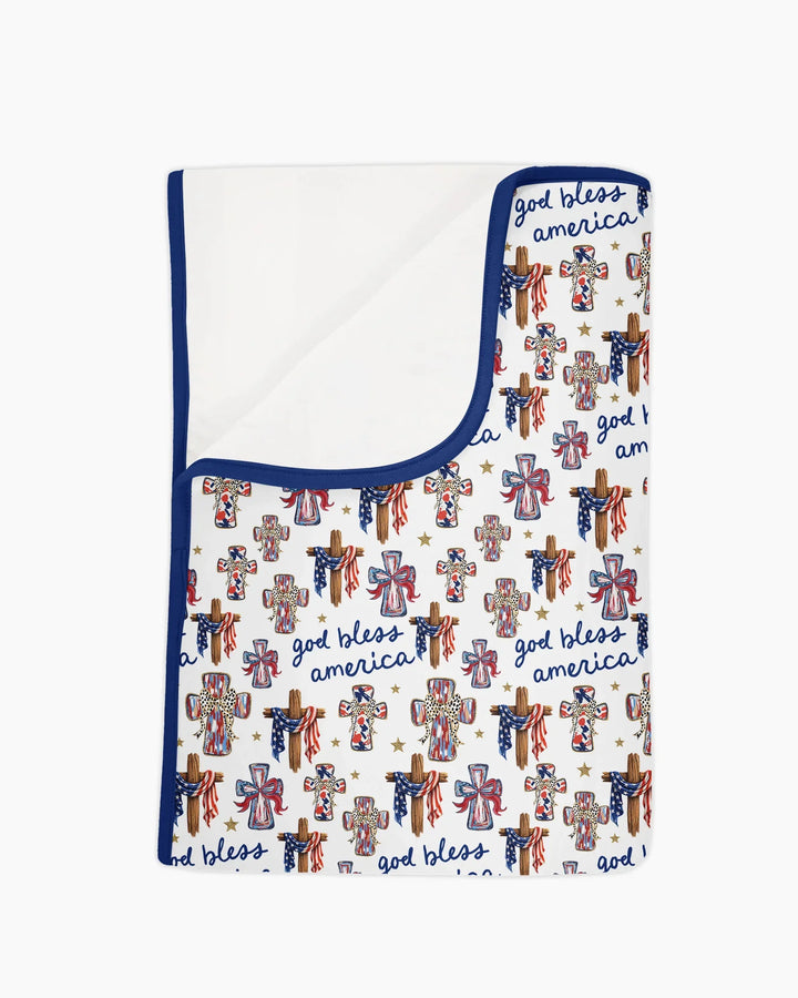 God Bless America Family Matching Bamboo Blanket