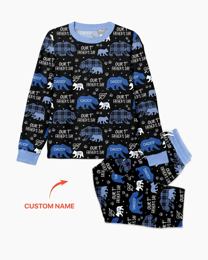 Our 1st Father's Day Daddy Bear & Me Matching Bamboo Men's Pajama Set