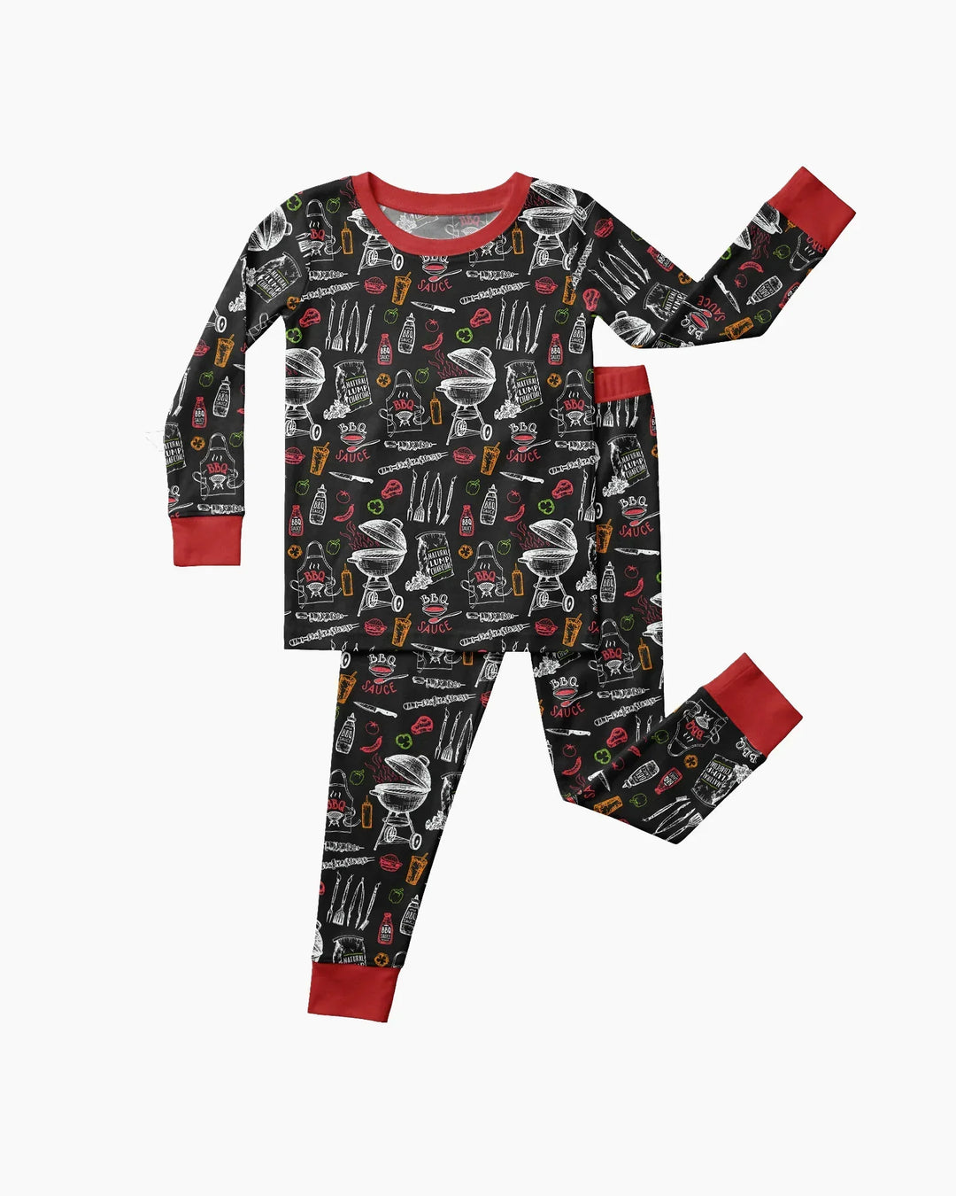 Backyard BBQ Party Family Matching Bamboo Two Piece Long Sleeve Pajama Set