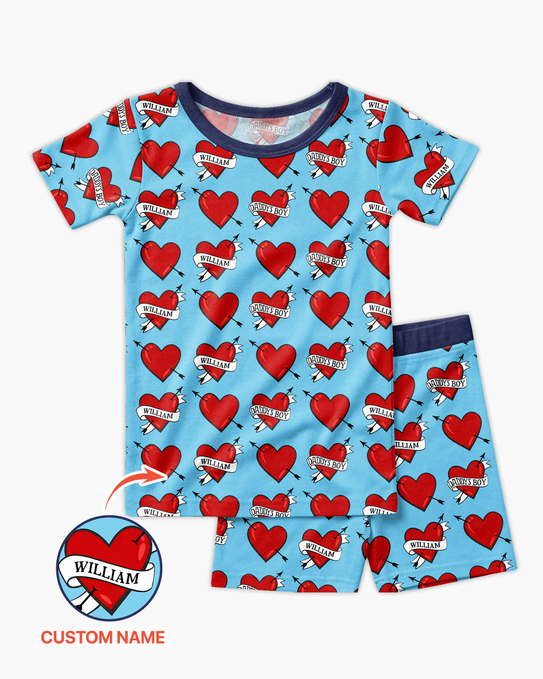 Dad's Kids Bamboo Two Piece Short Sleeve Shorts Pajama Set