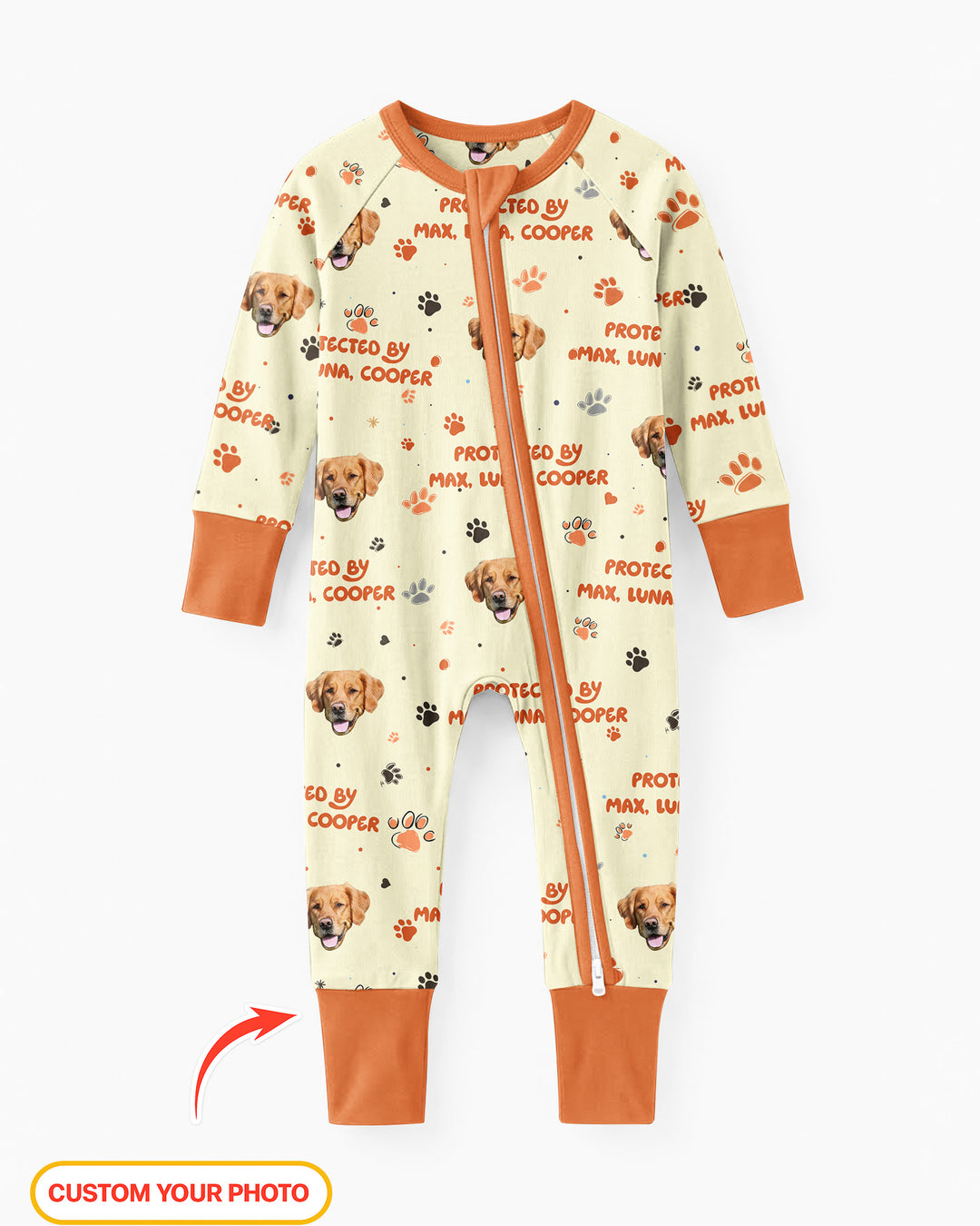 Custom Dog Photos "Protected By" Pawfect Pink Bamboo Convertible Zippy