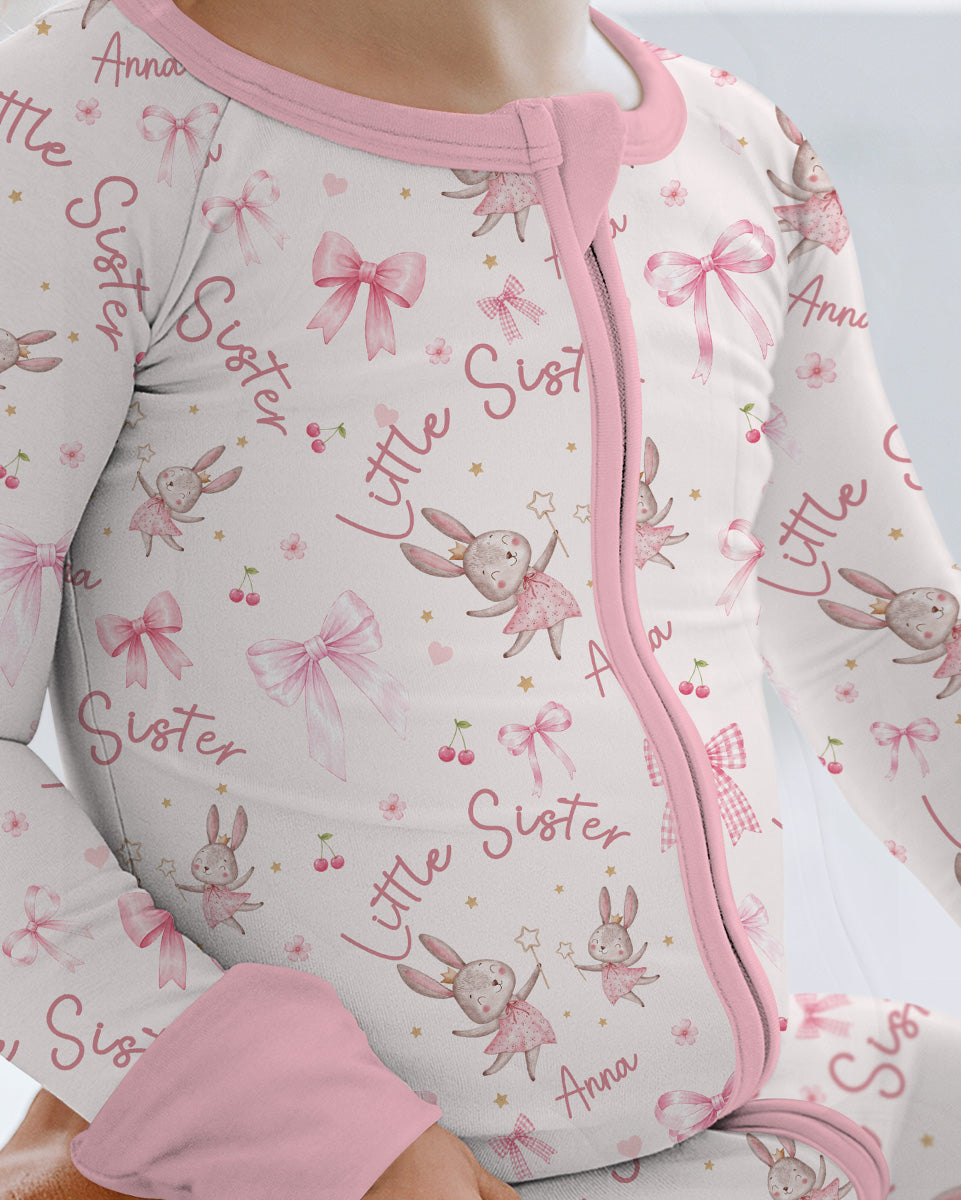 Bunny Wishes Sister Matching Bamboo Convertible Zippy