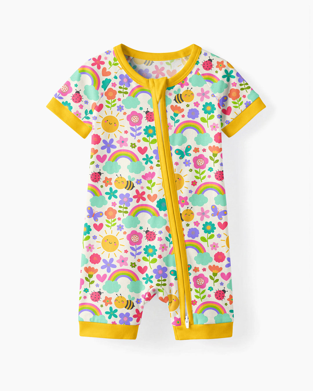 Summer Sunshine Bamboo Shorty Zippered Romper