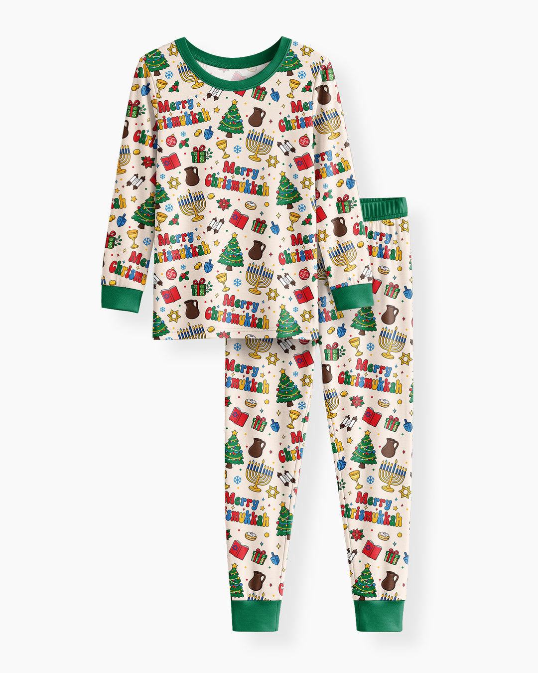 Merry Chrismukkah Bamboo Two Piece Long Sleeve Pajama Set