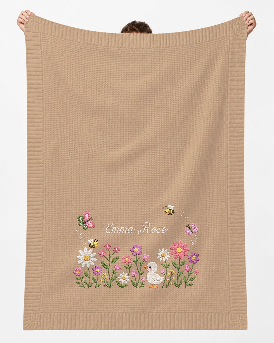 Lovely Floral Embroidered Baby Cotton Blanket