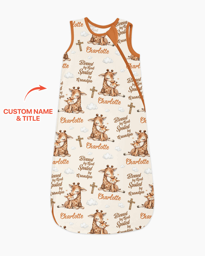 Custom Name Blessed By God Spoiled By Grandma Bamboo Sleep Bag