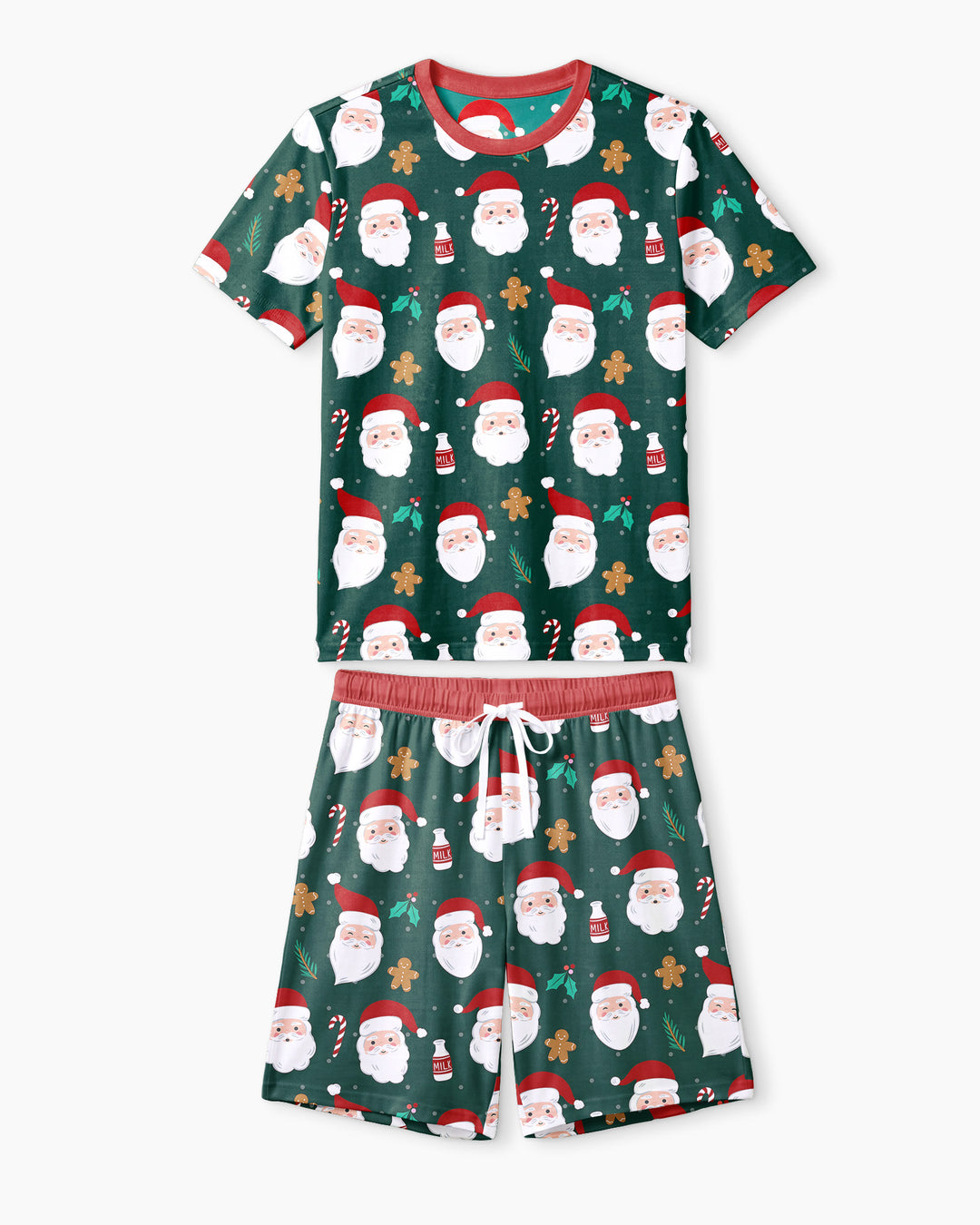 Christmas Sweet Santa Bamboo Men Short Sleeve Short Pajama Set
