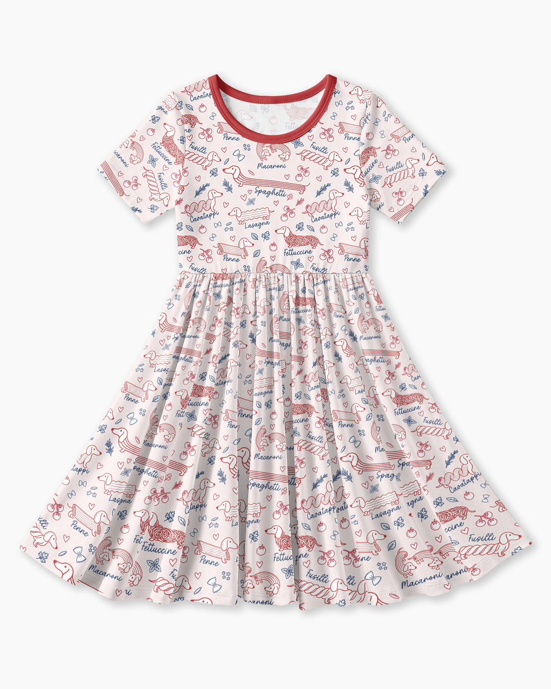 Funny Dachshund Pasta Pups Bamboo Twirl Dress