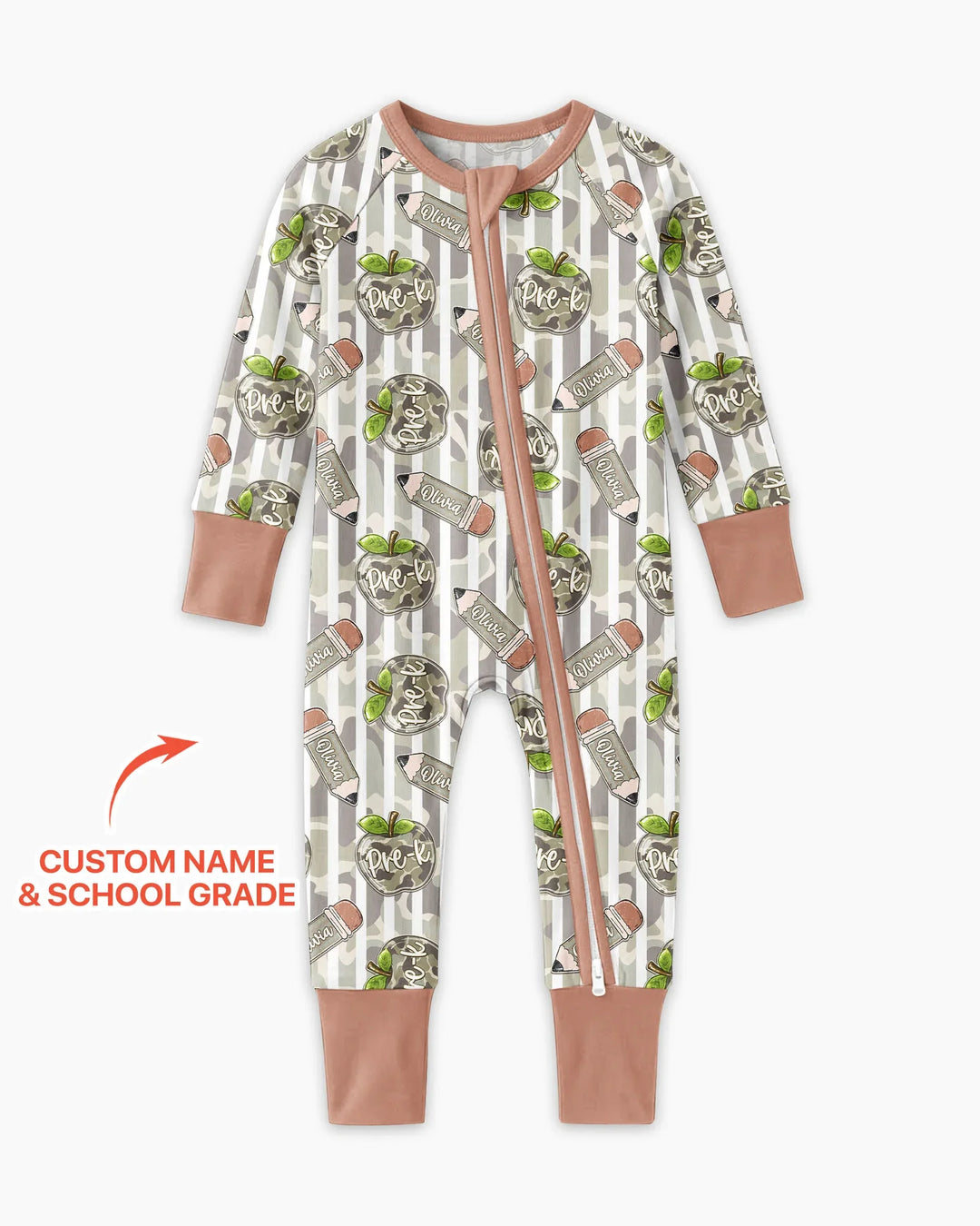 Custom Name Camo Apple Days Bamboo Convertible Zippy