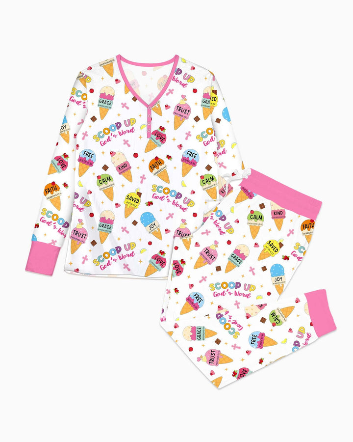 Ice Cream Summer Christian  Bamboo Women Pajama Set