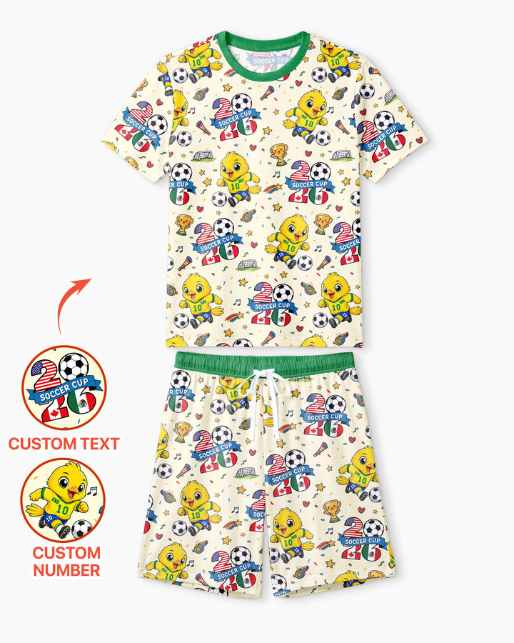 We Are The Champions Soccer Cup 2026 Bamboo Men Short Sleeve Short Pajama Set