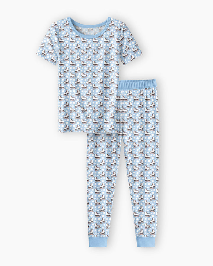 Ice Skating Bamboo Two Piece Short Sleeve Pajama Set