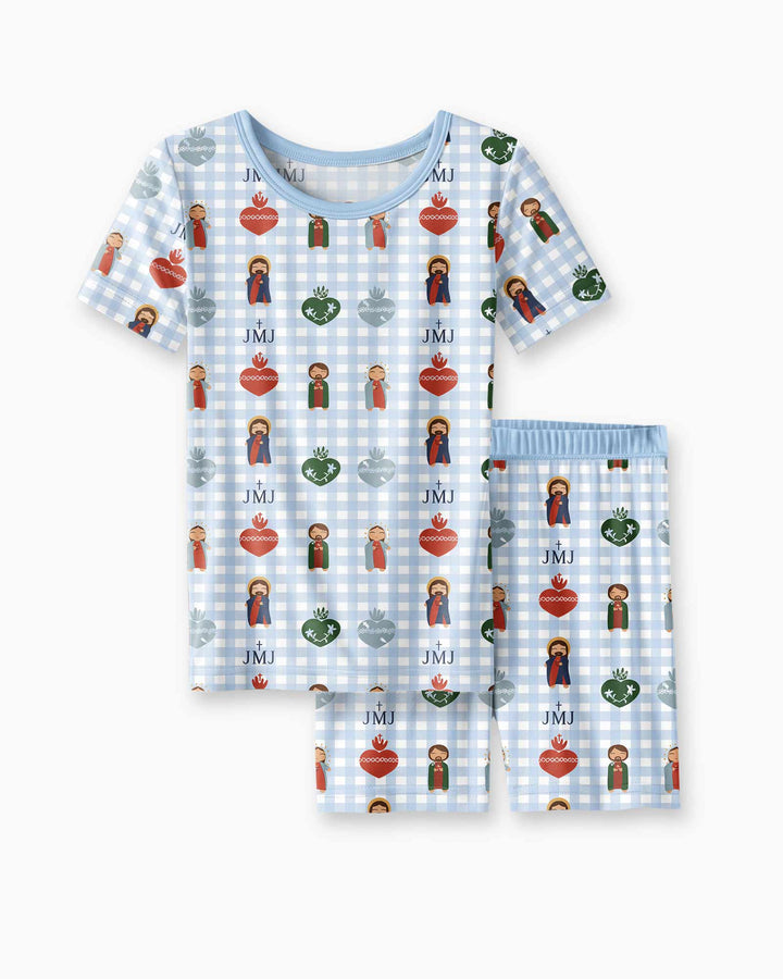 Template Bamboo Two Piece Short Sleeve Shorts Pyjamas Set