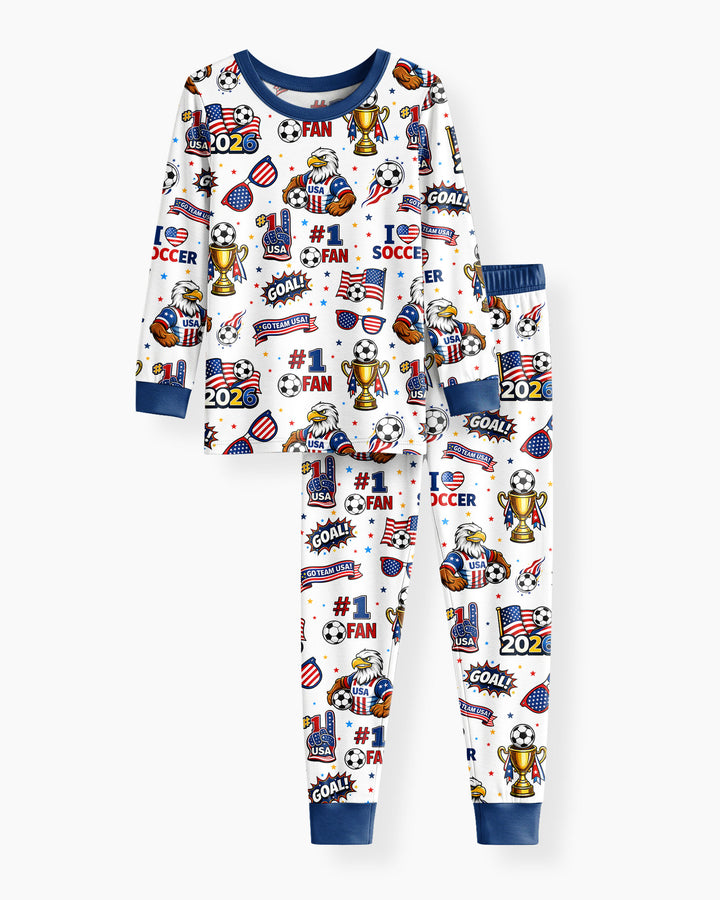 USA Soccer 2026 Party Bamboo Two Piece Long Sleeve Pajama Set