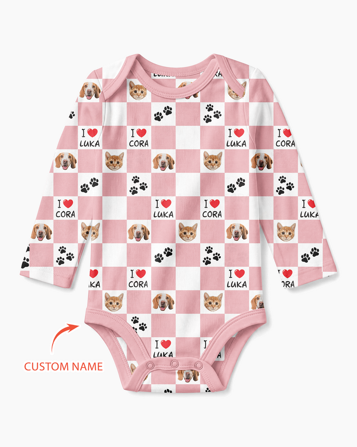 Custom Photo I Love My Best Friend Dog/Cat Bamboo Bodysuit