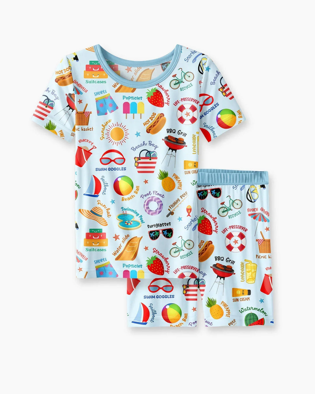 Love Summer Bamboo Two Piece Short Sleeve Shorts Pajama Set