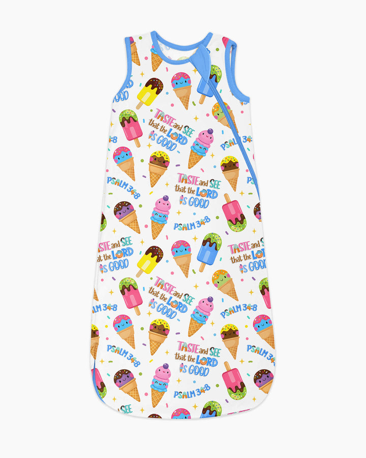 Jesus Summer Ice Cream Taste and See That The Lord Is Good Bamboo Sleep Bag
