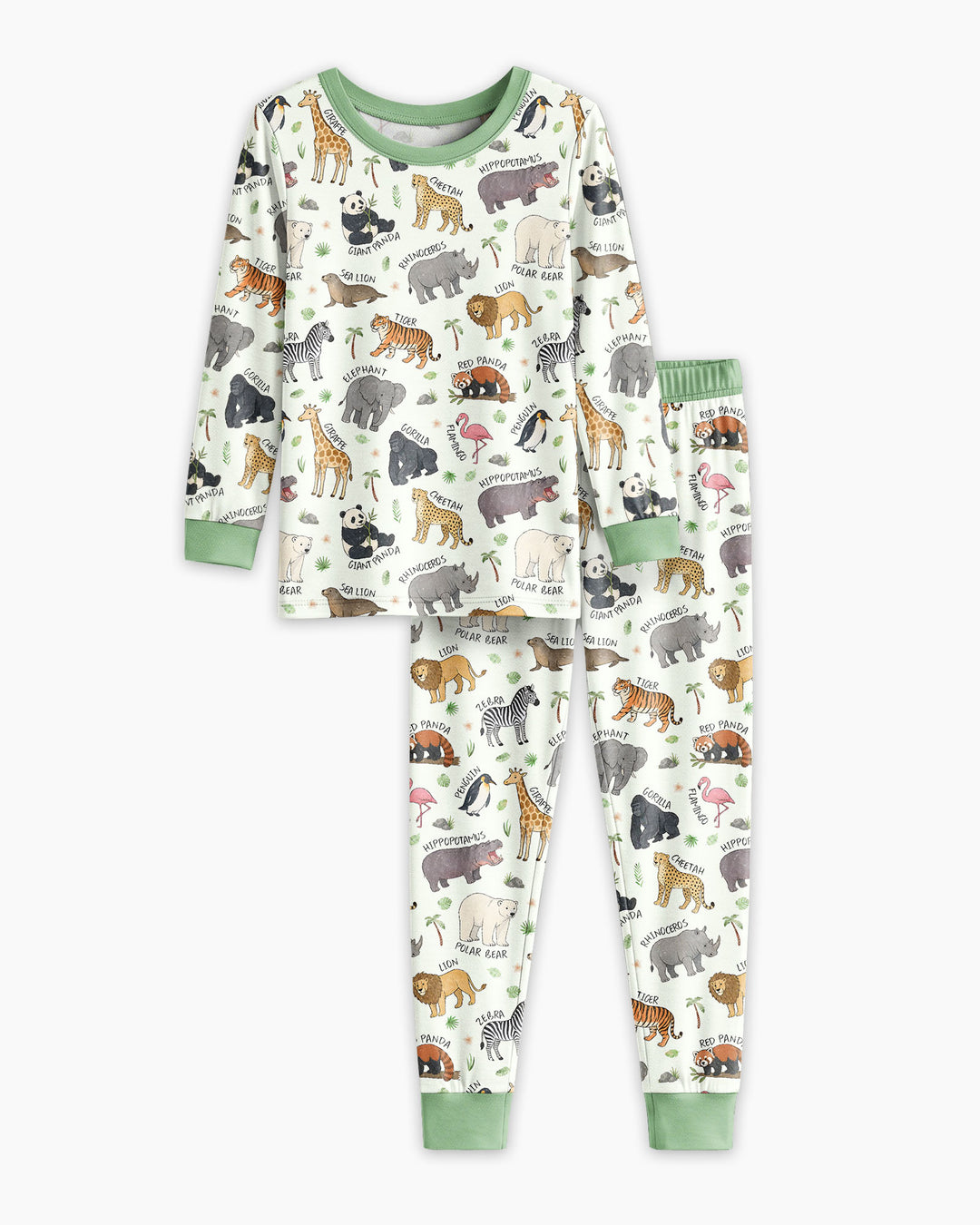 Safari Animals Bamboo Two Piece Long Sleeve Pajama Set