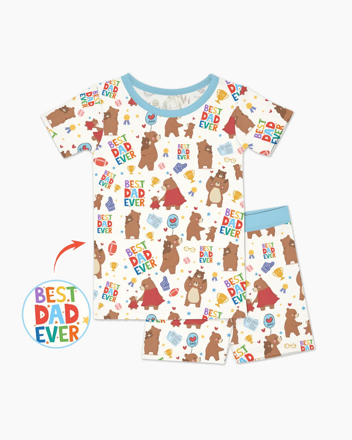 Best Daddy Bear Ever Family Matching Bamboo Two Piece Short Sleeve Shorts Pajama Set