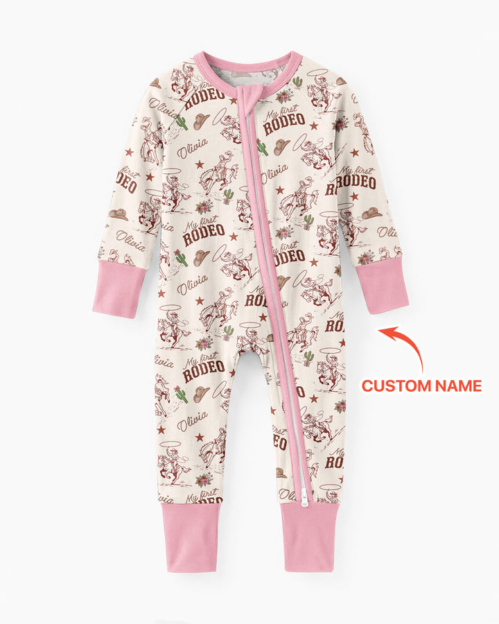 Custom Name First Rodeo Family Matching Bamboo Convertible Zippy