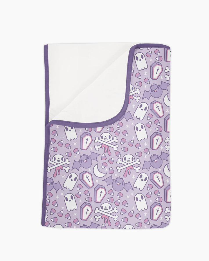 Cute Ghost Halloween Pastel Purple Spooky Bamboo Blanket
