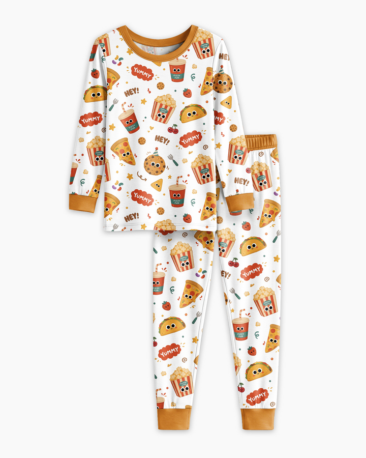 Happy Snack Bamboo Two Piece Long Sleeve Pajama Set