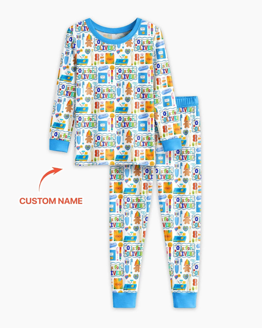 Custom Name Classroom Cuties Bamboo Two Piece Long Sleeve Pajama Set