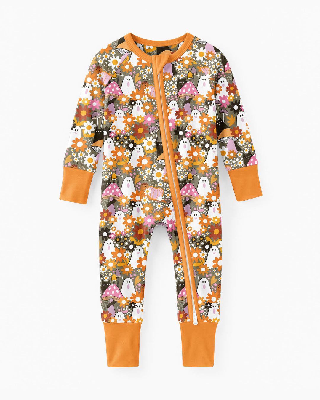 Retro Ghost Mushroom Floral Halloween Bamboo Convertible Zippy