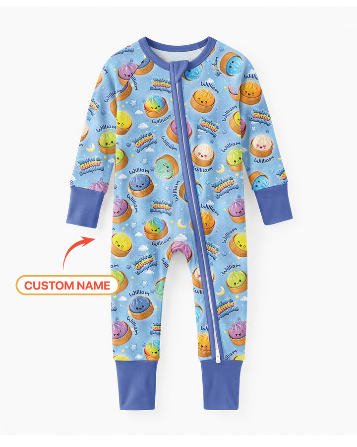 Custom Name You're A Glitter Dumpling Boy Bamboo Convertible Zippy