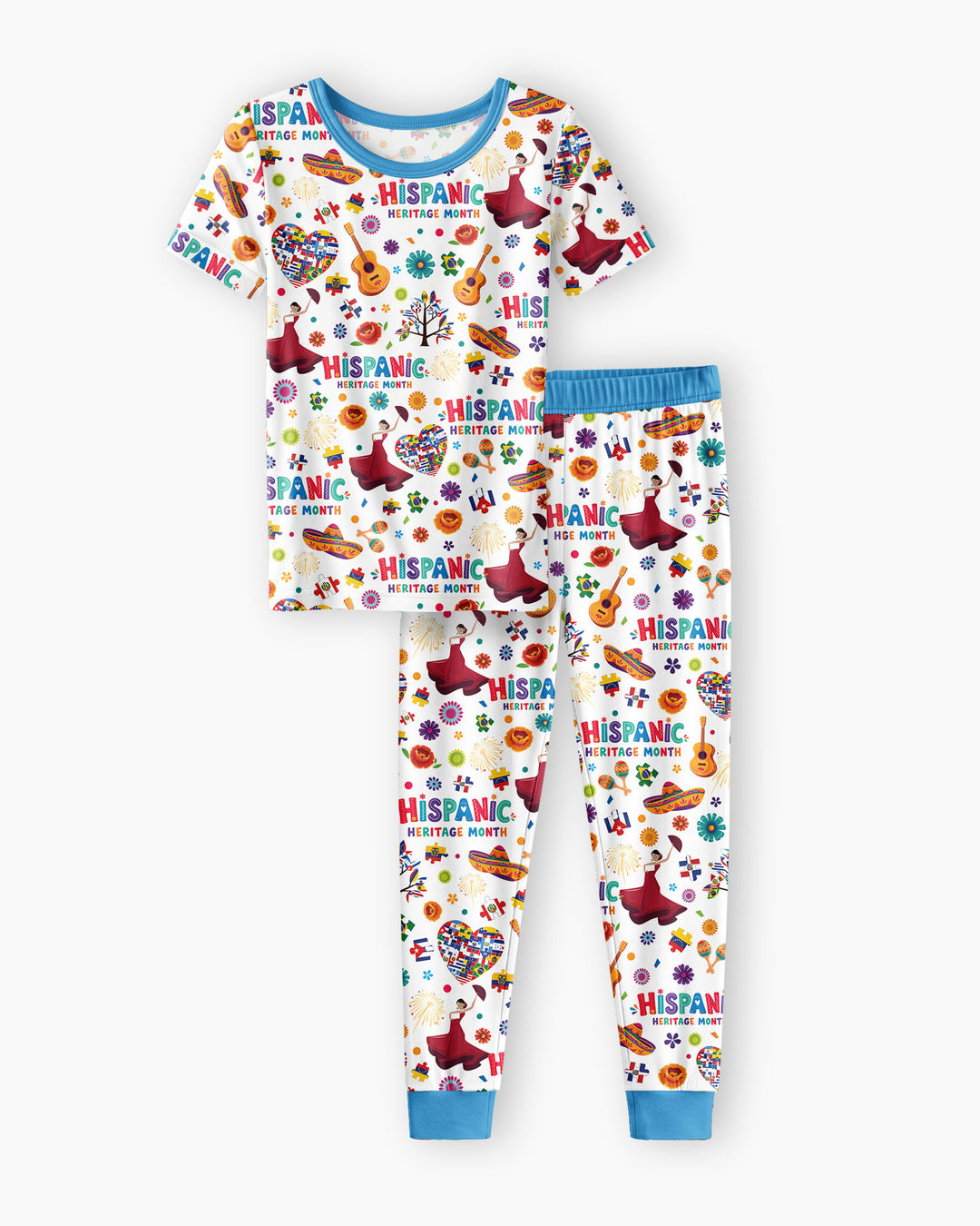 Fiesta Hispanic Heritage Month Bamboo Two Piece Short Sleeve Pajama Set