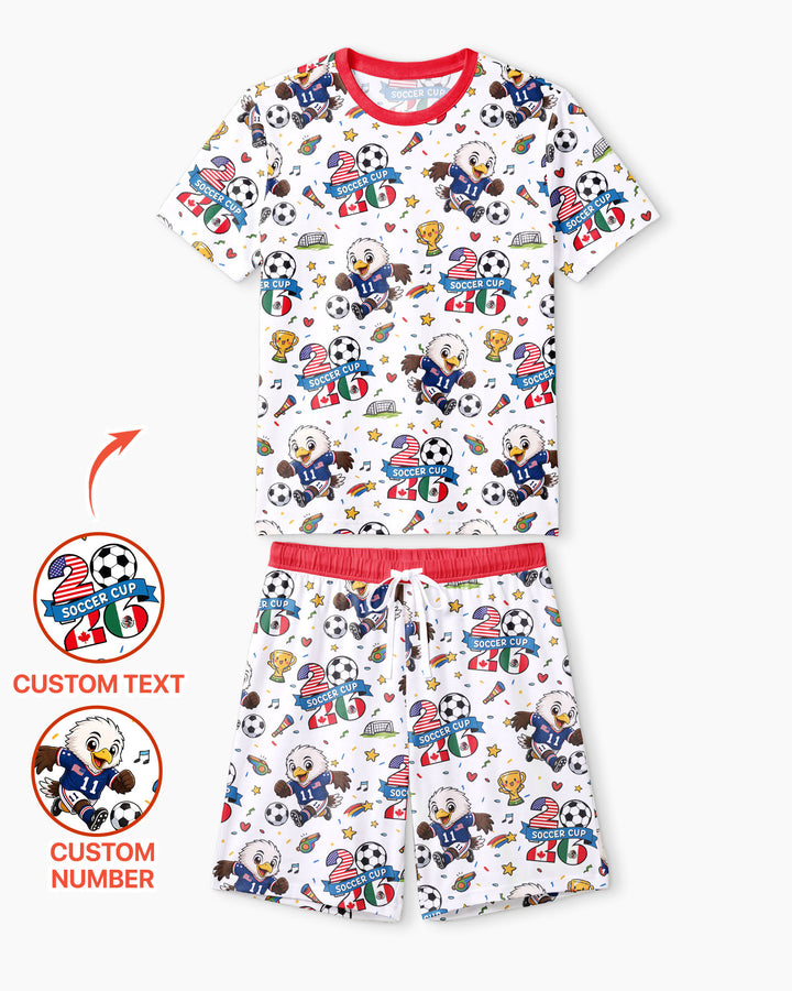 We Are The Champions Soccer Cup 2026 Bamboo Men Short Sleeve Short Pajama Set