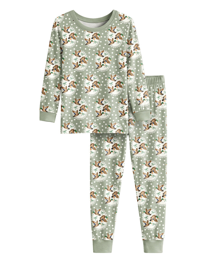 Dapper Ducks & Bows Bamboo Two Piece Long Sleeve Pajama Set