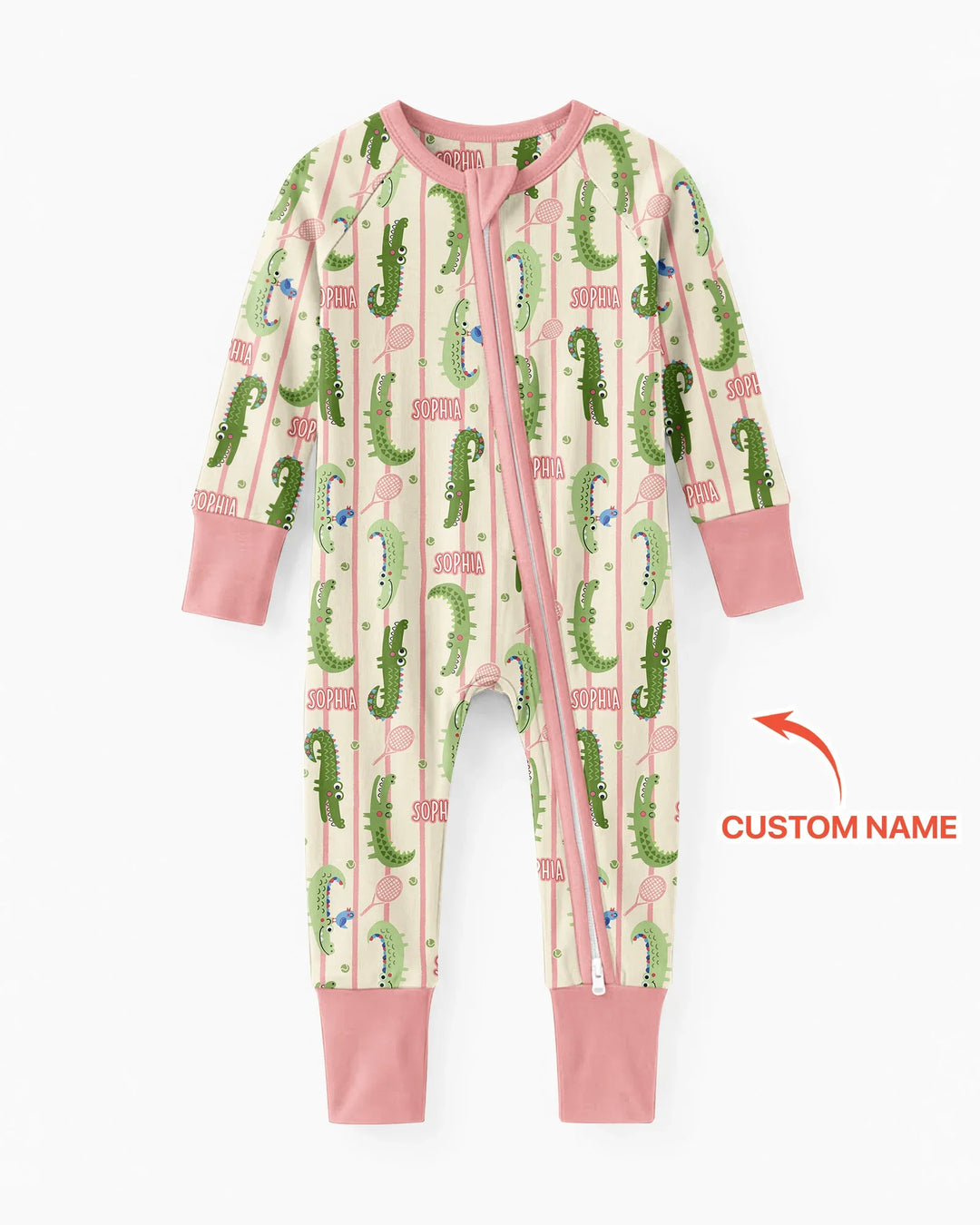 Custom Name Tennis Crocodiles Bamboo Convertible Zippy